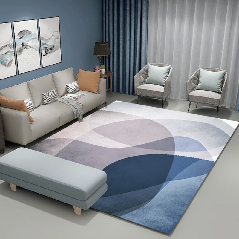 Living Room Indoor Rug Abstract Printing Area Carpet Polyester Non-Slip Backing Carpet