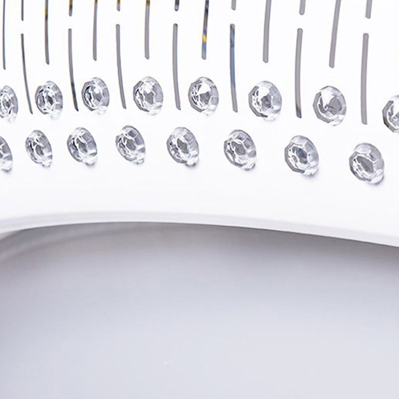 23"/31"/36" W Round Bedroom Flush Mount Lamp Simple Crystal LED White Flush Light Fixture in White/3 Color Light