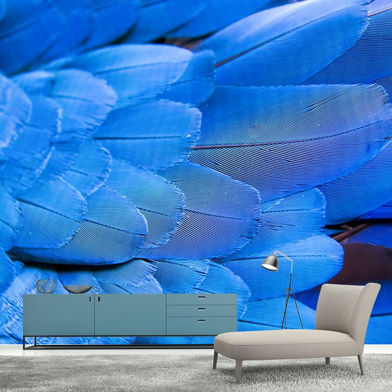 Tropical Feather Wall Mural Contemporary Home Decor for Sitting Room, Water Resistant