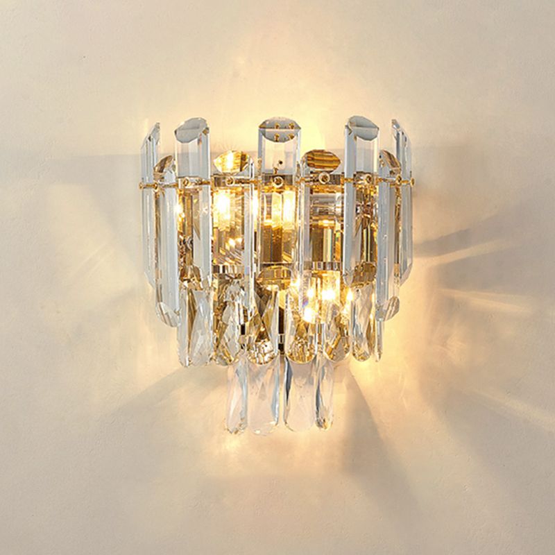 Crystal Geometric Shape Wall Light Postmodern Style Wall Sconce for Living Room