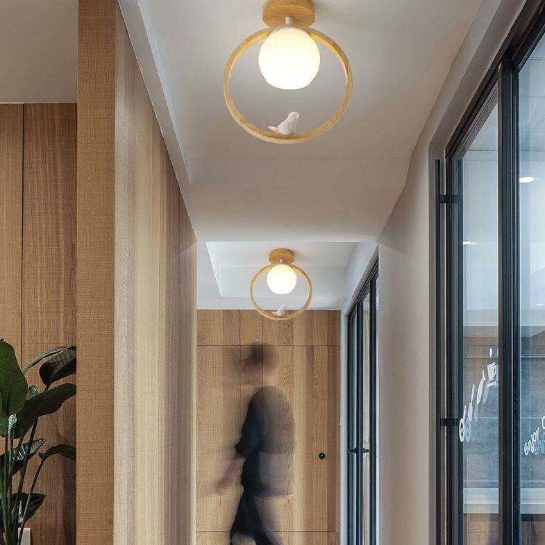 Sofiling corridoio a sfiorare la luce moderna a soffitto a soffitto a soffitto con cerchio in legno