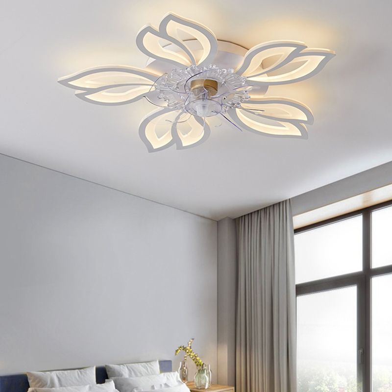 Multi Light Ceiling Fan Lighting Modern Style Metal Ceiling Fan Light for Dining Room