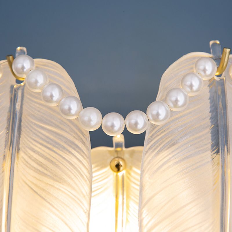 Postmodern Golden Wall Light Fixture with Glass Shade for Sitting Room