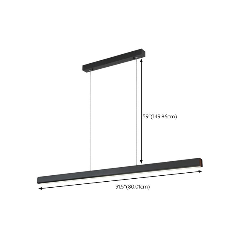 Mental Linear Hanging Light Kit Modern Pendant Lighting in Black