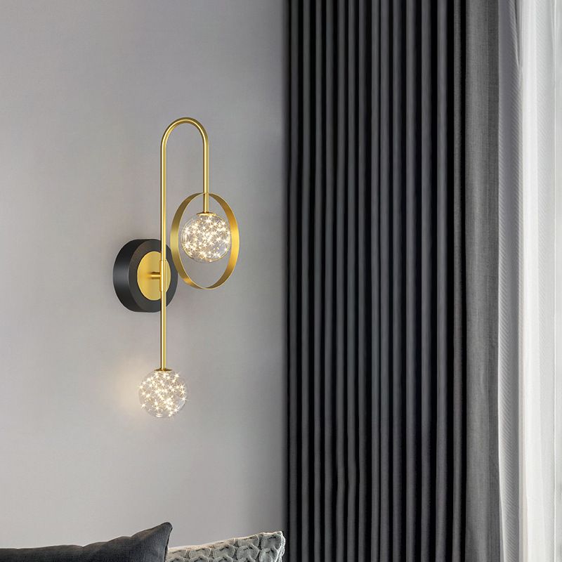 Modern Unique Shape Wall Mount Light Fixture Wall Light Sconce in Gold for Dining Room