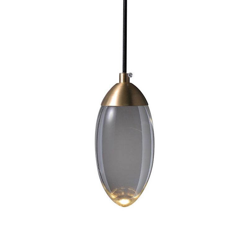 Gold Teardrop Pendant Lighting Modern Style LED Crystal Suspended Lighting Fixture