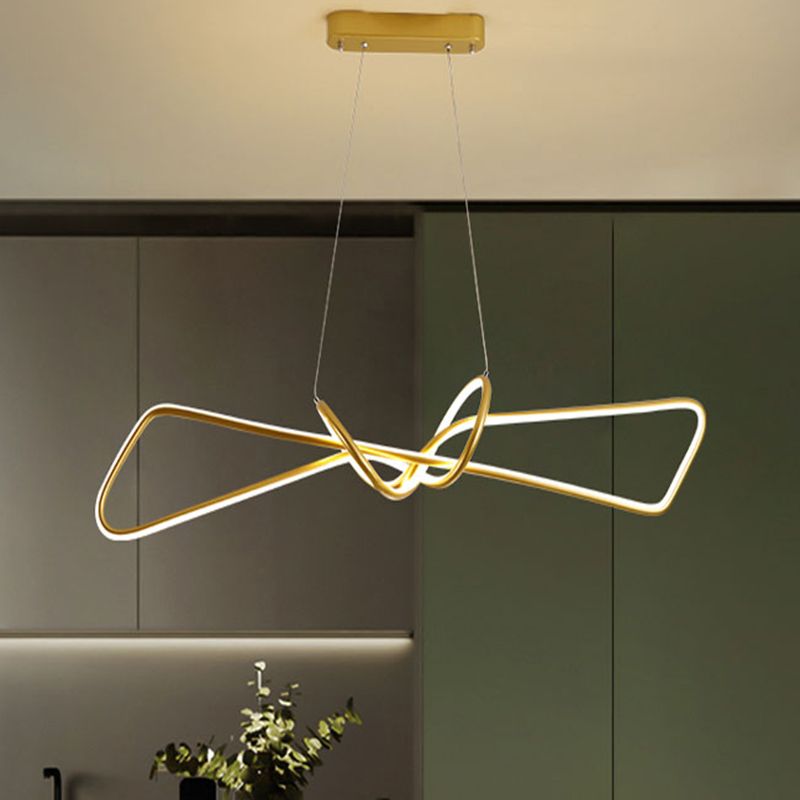 Bowtie LED Island Lighting Ideas Contemporary Metal Dining Room Hanging Light Kit