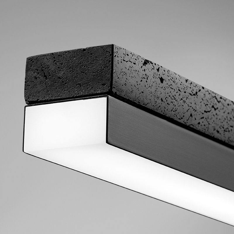 Minimalism LED Hanging Light Linear Island Light Fixture in Black for Dining Room