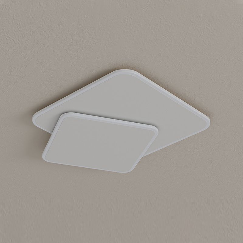 Metal Geometric Ceiling Mount Light Fixture Modern LED Ceiling Light in White