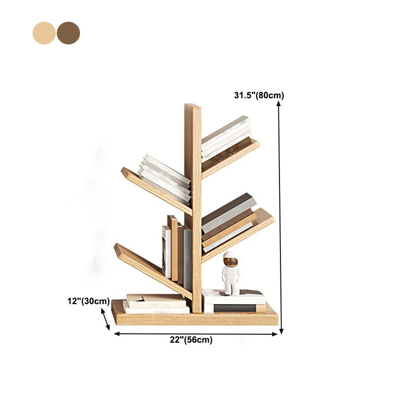 Geometry Rubberwood Bookshelf Modern Bedroom Bookcase with Shelf 22" W X 12" D