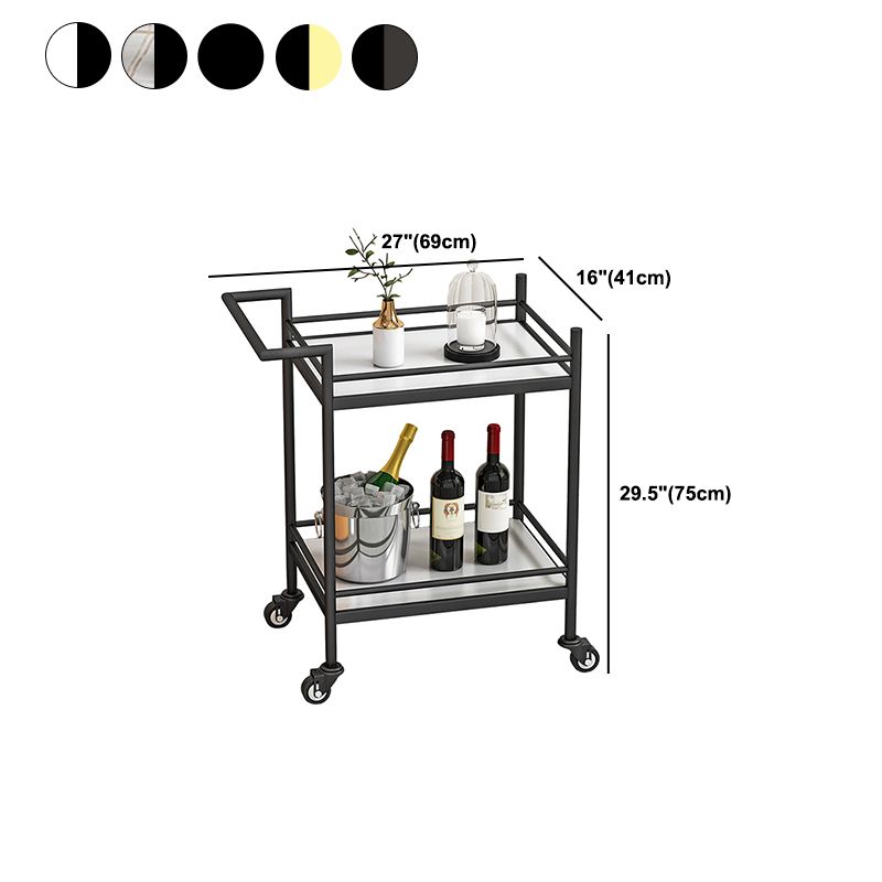 29.53" High Rolling Contemporary Prep Table Stone Prep Table