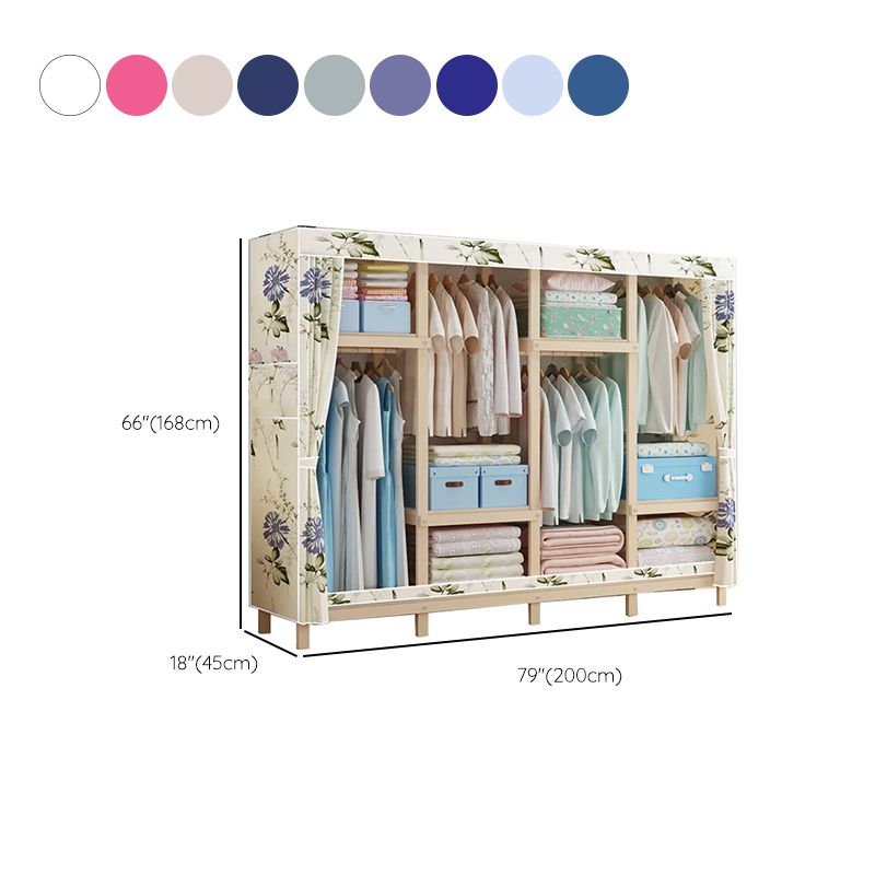 Modern Freestanding Wardrobe Closet Pine Wood Wardrobe Cabinet