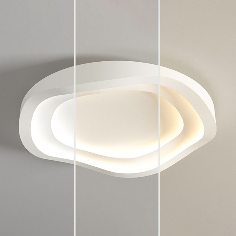 Modernism Flush Mount Metal Ceiling Mounted Fixture in White for Bedroom
