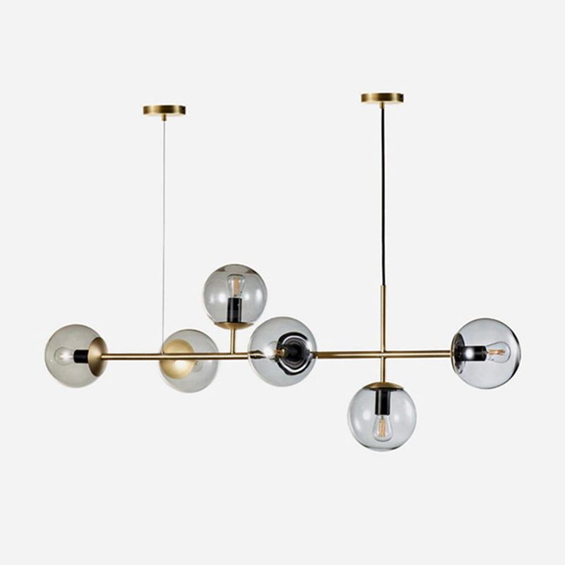 Glass Gold Island Light in Modern Creative Style Iron Globe Pendant Light pour salle à manger
