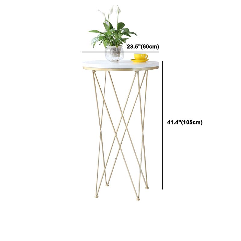 1/3 Pieces Glam Style Bar Table Set with Artificial Marble Top