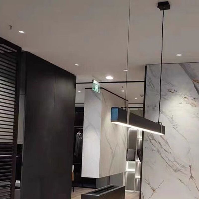 Rectangle 1 - Light LED Kitchen Island Fixture Metal Contemporary Ceiling Pendant