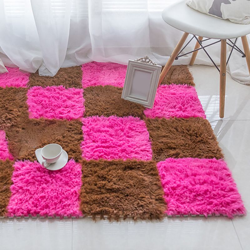 Basic Carpet Tiles Solid Color Shag Square Bedroom Carpet Tiles