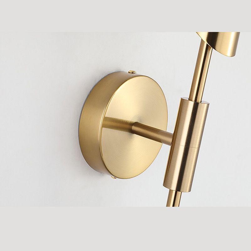 Mid-Century Wall Mounted Light Fixture Metal Sconce Lights in Gold Finish