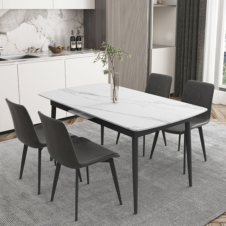 Modern Rectangle Stone Dining Table Set 1/4/5/7 Pieces Dining Set for Home Use