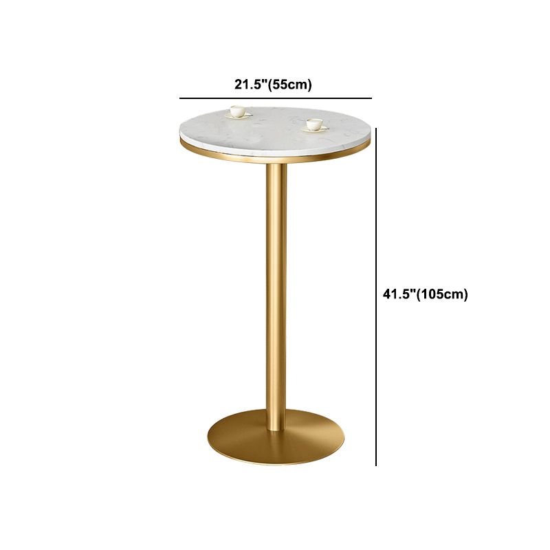 Glam Style Bar Table Faux Marble Bar Dining Table for Living Room