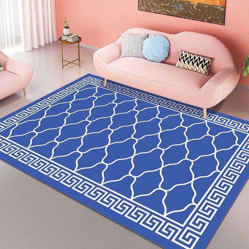 Modern Geometric Rug Morandi Color Indoor Rug Polyester Non-Slip Backing Area Carpet for Living Room