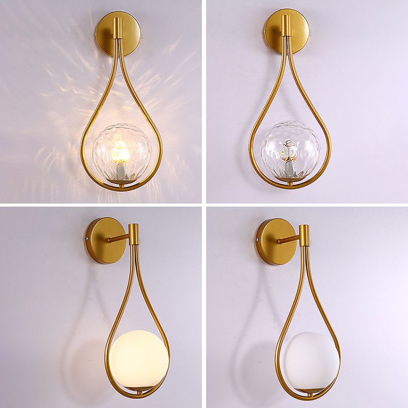 Contemporary Droplet Wall Mounted Lights Milk Glass Wall Mounted Lamp for Restaurant