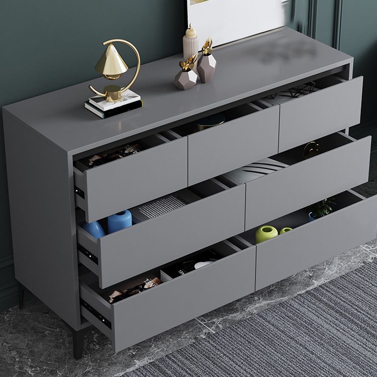 Contemporary Horizontal Double Dresser Wood Storage Chest Dresser for Bedroom