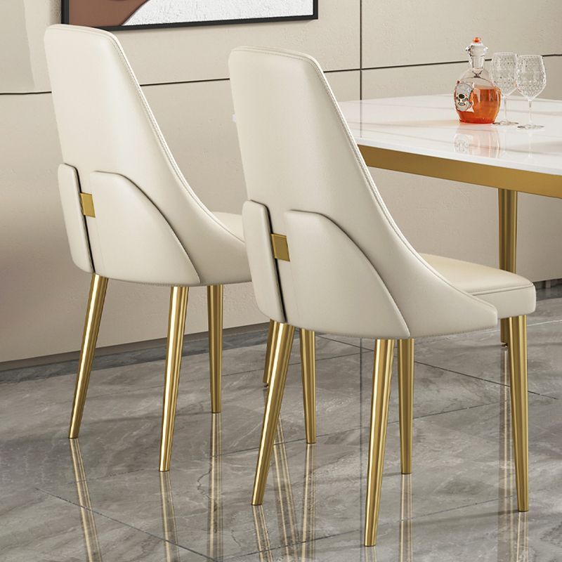 Glam Style Dining Chairs PU Leather Dining Side Chair for Indoor