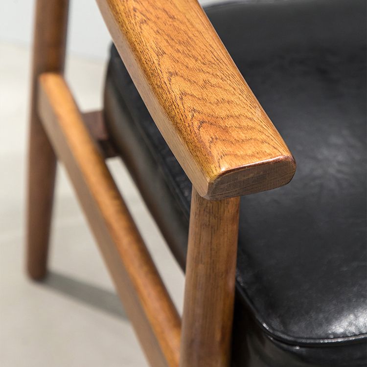 Scandinavian Style Wood Dining Chairs Home Open Back Dining Side Chair with Arm