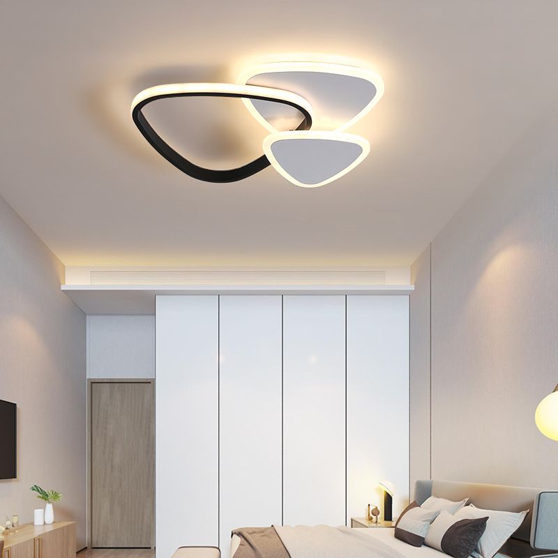 Nordic Triangle Ceiling Mount Light Fixture Metal LED Ceiling Lamp for Bedroom