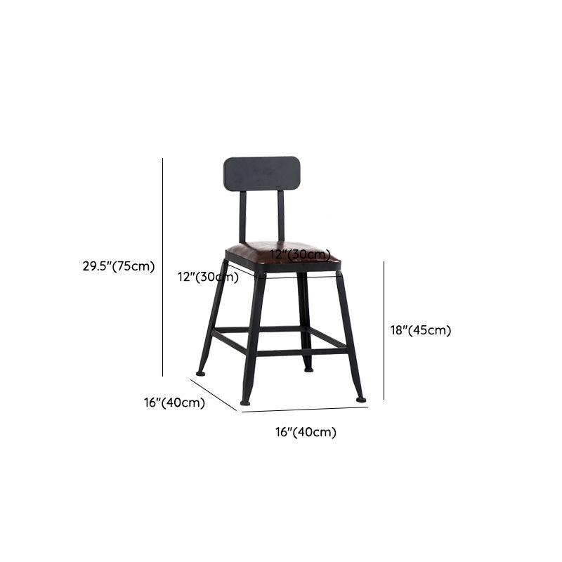 Faux Leather Dining Stools Upholstered Bar Stools with Footrest