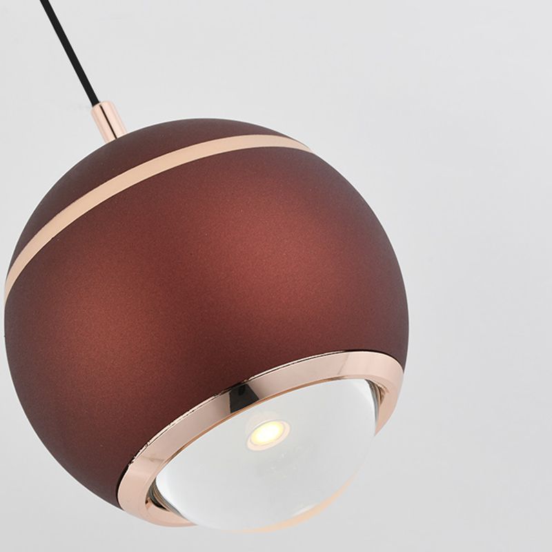 Spherical Shape Hanging Lighting Modern Style Metal 2 Light Hanging Lamp for Bedroom