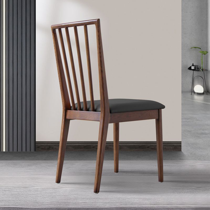 Sillas de comedor de madera de estilo moderno, respaldo de listones, silla lateral apilable para cocina