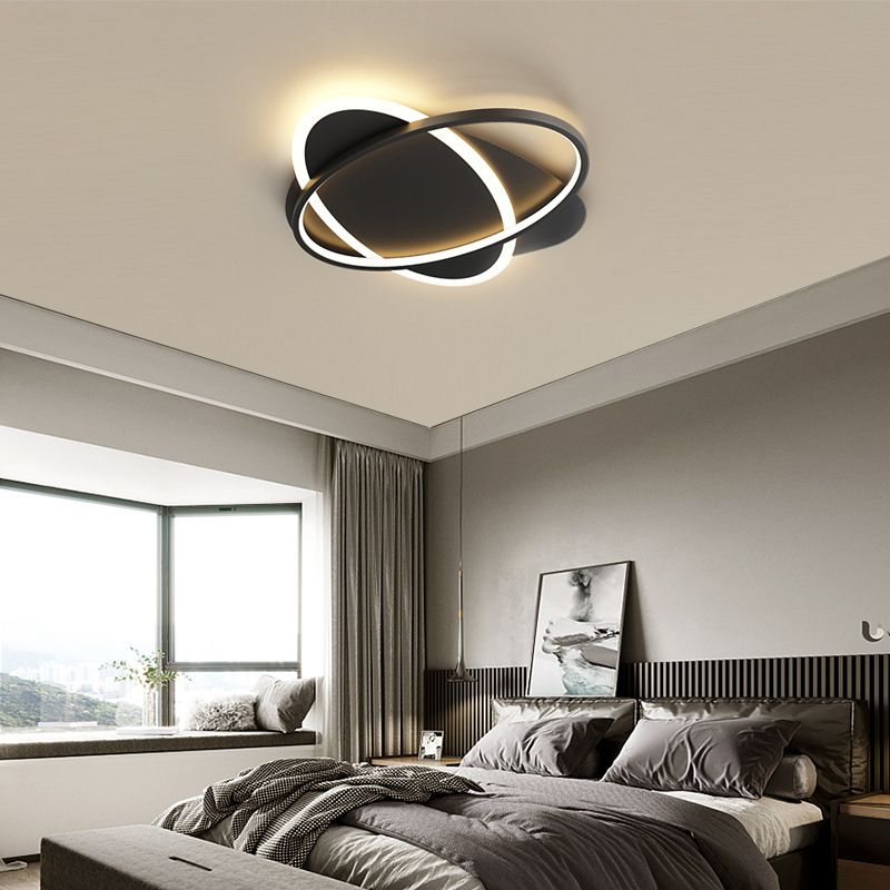 Plafonniers encastrés à LED en métal avec anneau circulaire, luminaires encastrés de style moderne à 2 lumières