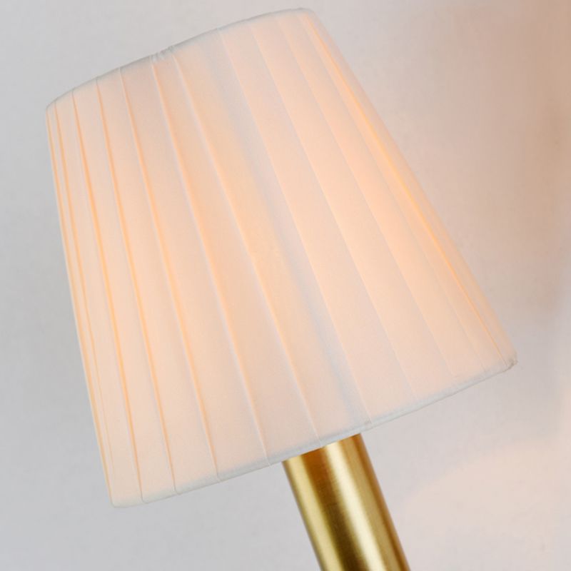 Modern Copper Wall Mount Lamp Golden with Fabric Shade for Living Room