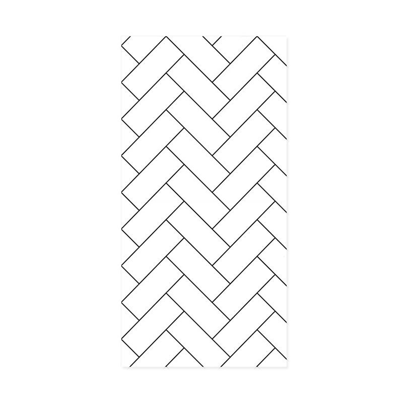 Brick of Herringbone Wallpaper Decorative Non-Pasted Vinyl Wall Decor in Black and White