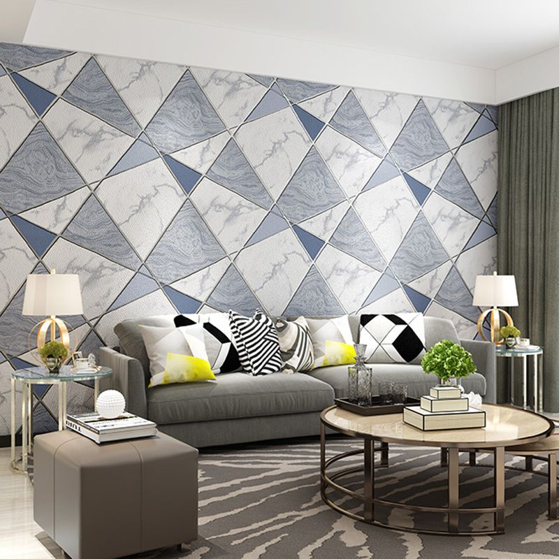 Natural Color Marble Effect Wallpaper Stain-Resistant Flock Textured Wall Covering for Bathroom