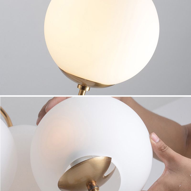 Illuminazione con applique a parete a sfera, vetro contemporaneo a 2 teste montate a parete lampada