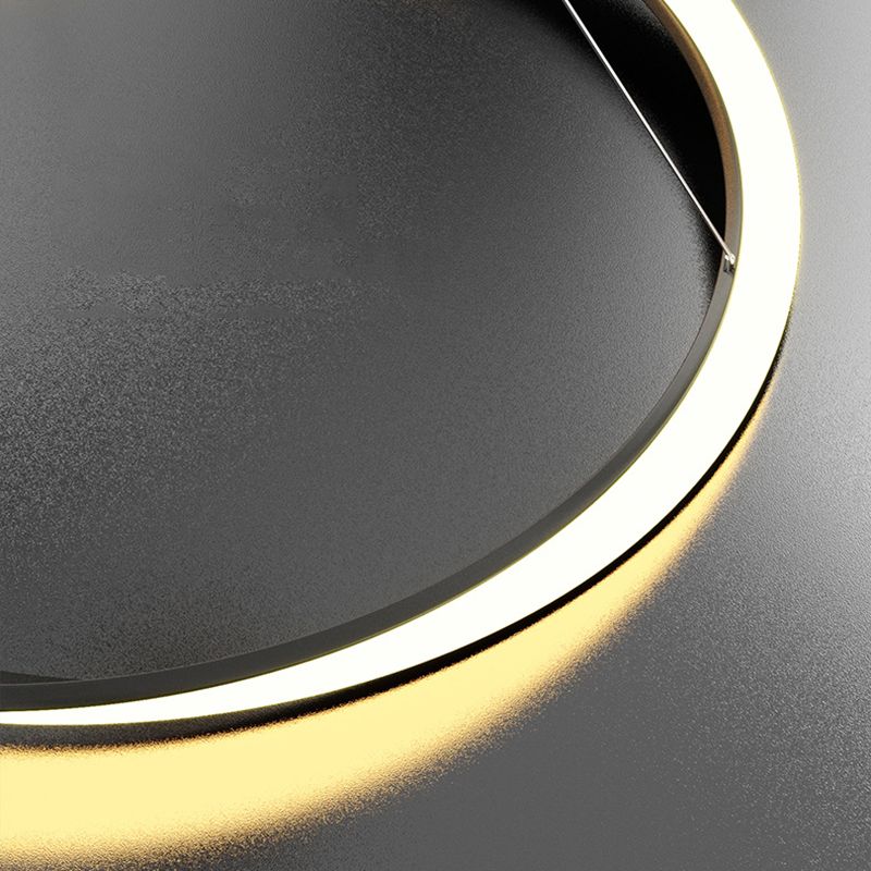 Black Aluminum Hanging Pendant Lights Contemporary Hanging Lamps for Dining Room