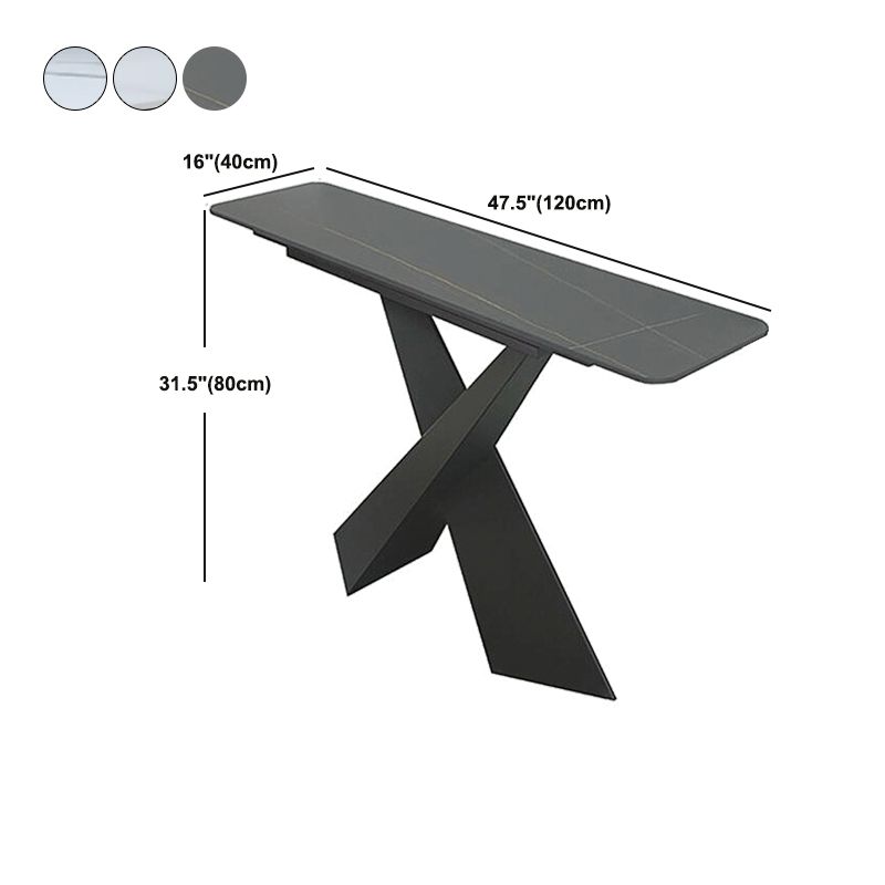 15" Wide Contemporary Console Table Stone Rectangle Console Accent Table