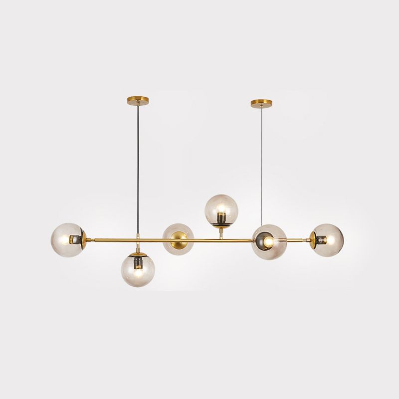 Nordic Dining Chandelier Lamp Dining Room Modern Glass Shade Ceiling Hanging Lamp Fixture