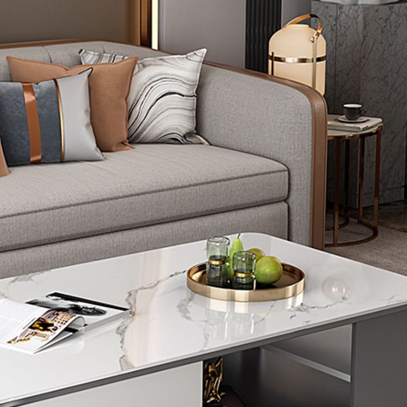 17"H Glam Coffee Table Rectangular Coffee Cocktail Table with Drawer