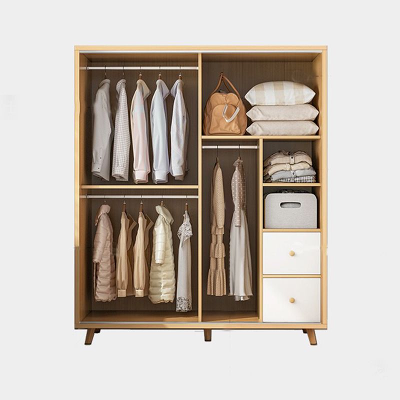 Rectangular Wardrobe Cabinet Modern Minimalist Wooden Wardrobe Armoire