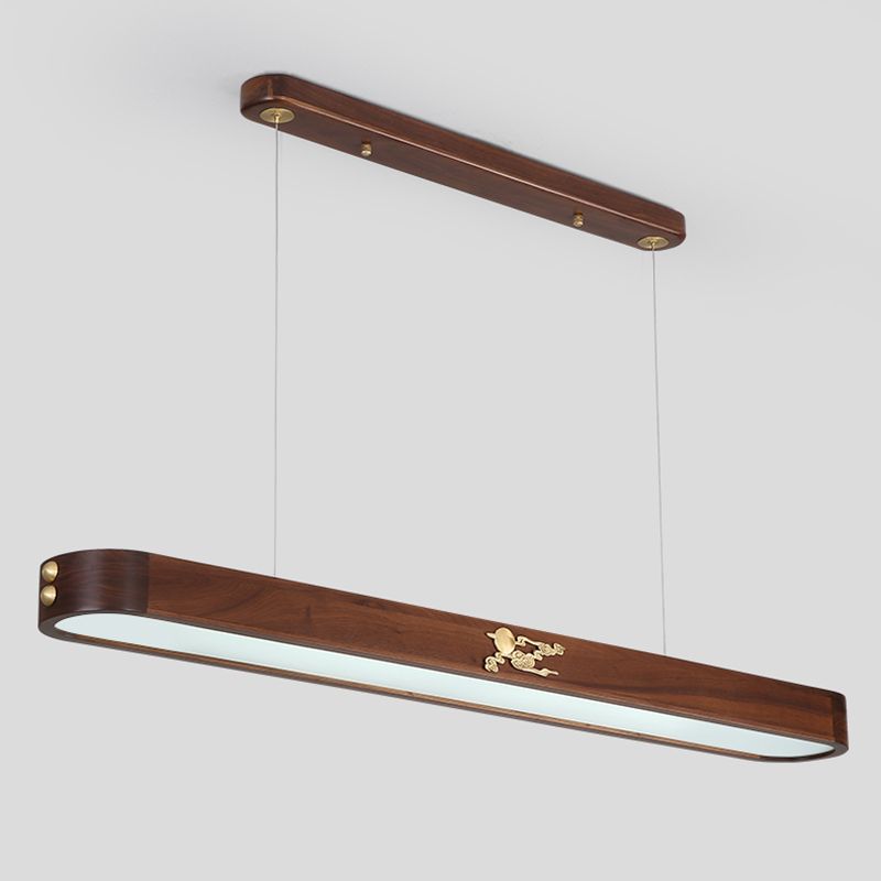 Luz de techo de isla geométrica de cocina moderna de madera ligera de madera ligera