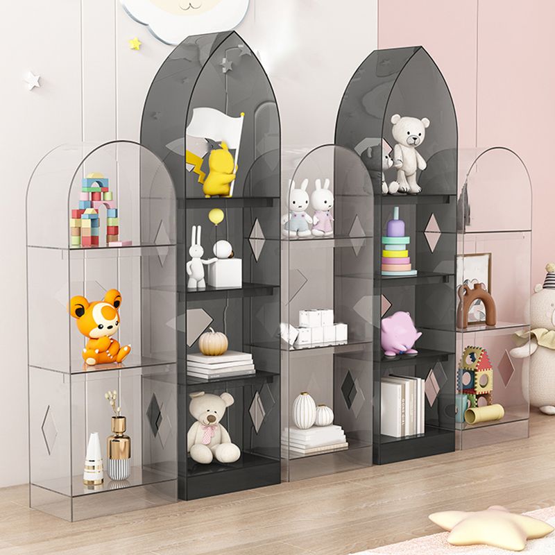 Acrylic Closed Back Bookshelf Standard Glam Bookcase with Shelves