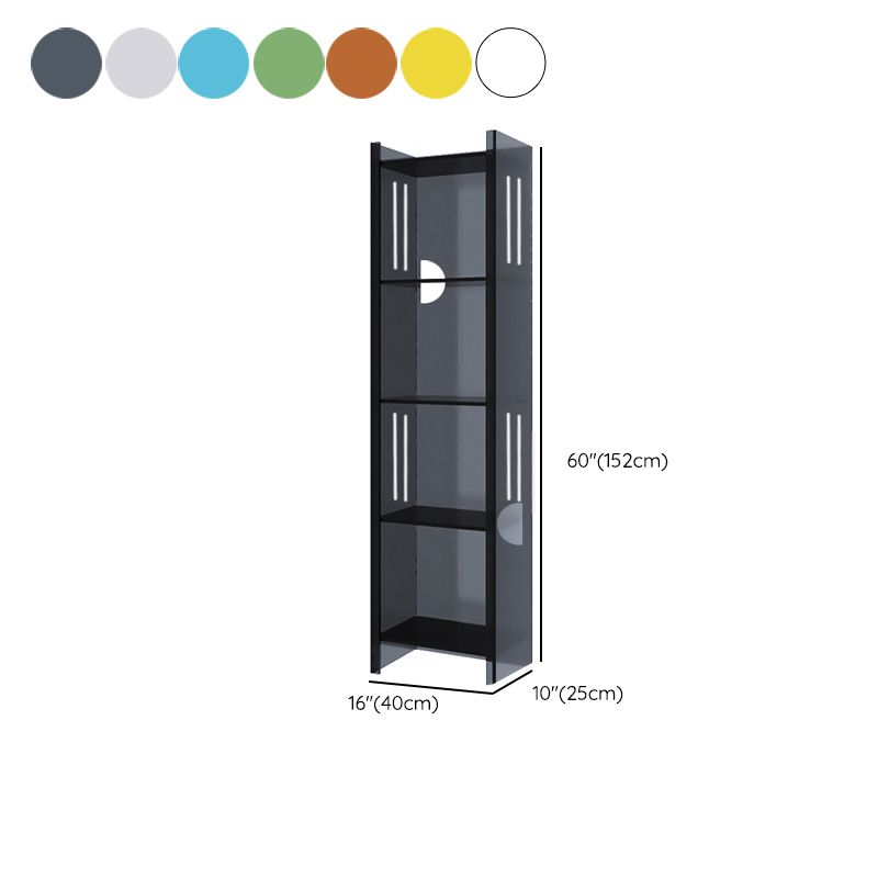 Modern Closed Back Standard Bookshelf Acrylic Bookcase with Rectangular Shelves