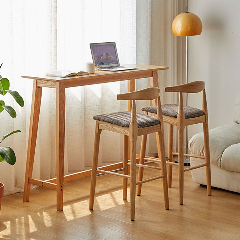 Contemporary Rectangle Solid Wood Bistro Bar Desk for Living Room