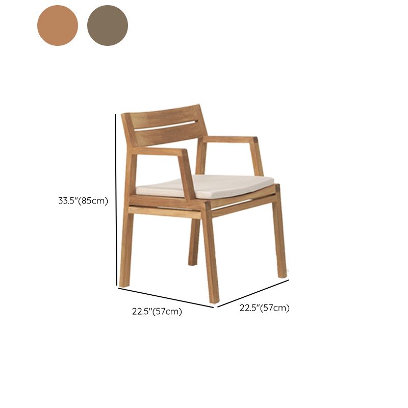 Modern Dining Chairs Teak With Arm Removable Cushion Outdoor Bistro Chairs
