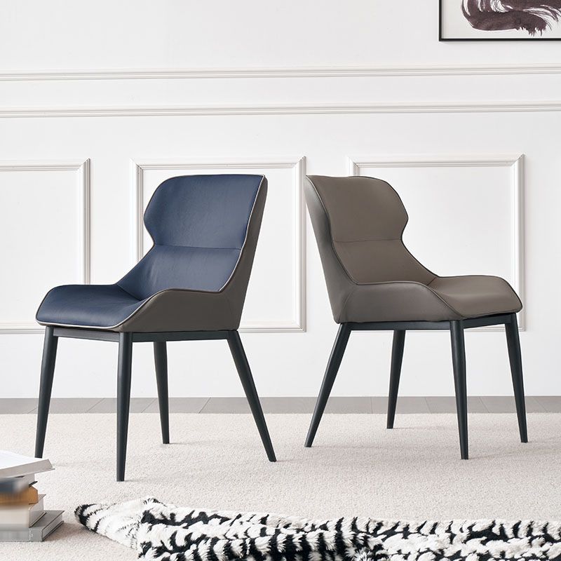 Contemporary Style Chair Kitchen Arm Wingback Chairs with Metal Legs