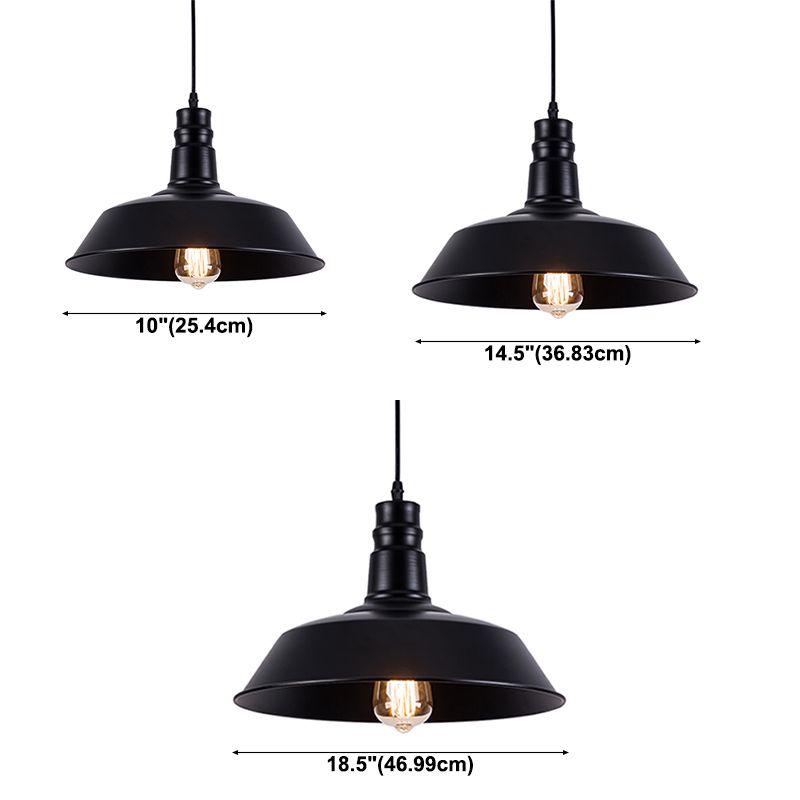 Modern Industrial Barn Shade Hanging Light, Metal 1-Light Pendant Lighting